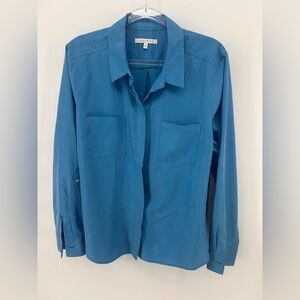 Foxcroft blue button down size 16p roll tab sleeves